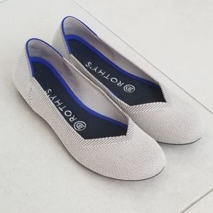 Rothys Flax birdseye round toe flats 7.5 EUC